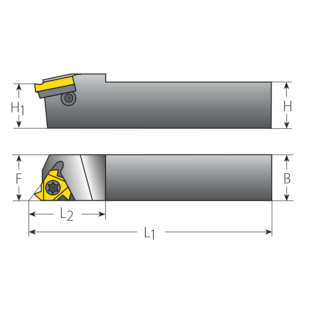 Thread Turning Standard Holders EX LH 25 (mm)x25 (mm) Shank Insert